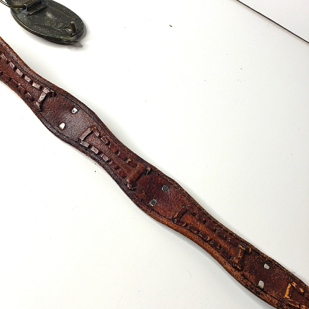 Bass Anglers Sportsman Statement Vintage Belt Life Member Tooled Conch Buc… - Picture 8 of 11